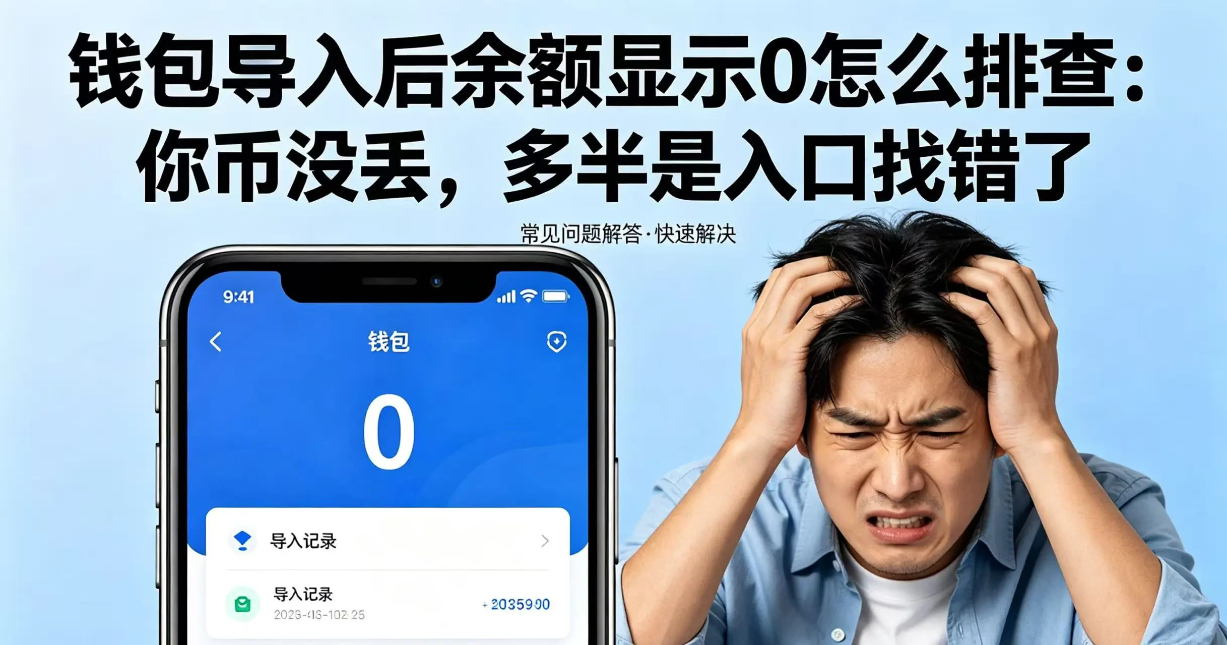 钱包导入后余额显示0怎么排查:你币没丢,多半是入口找错了