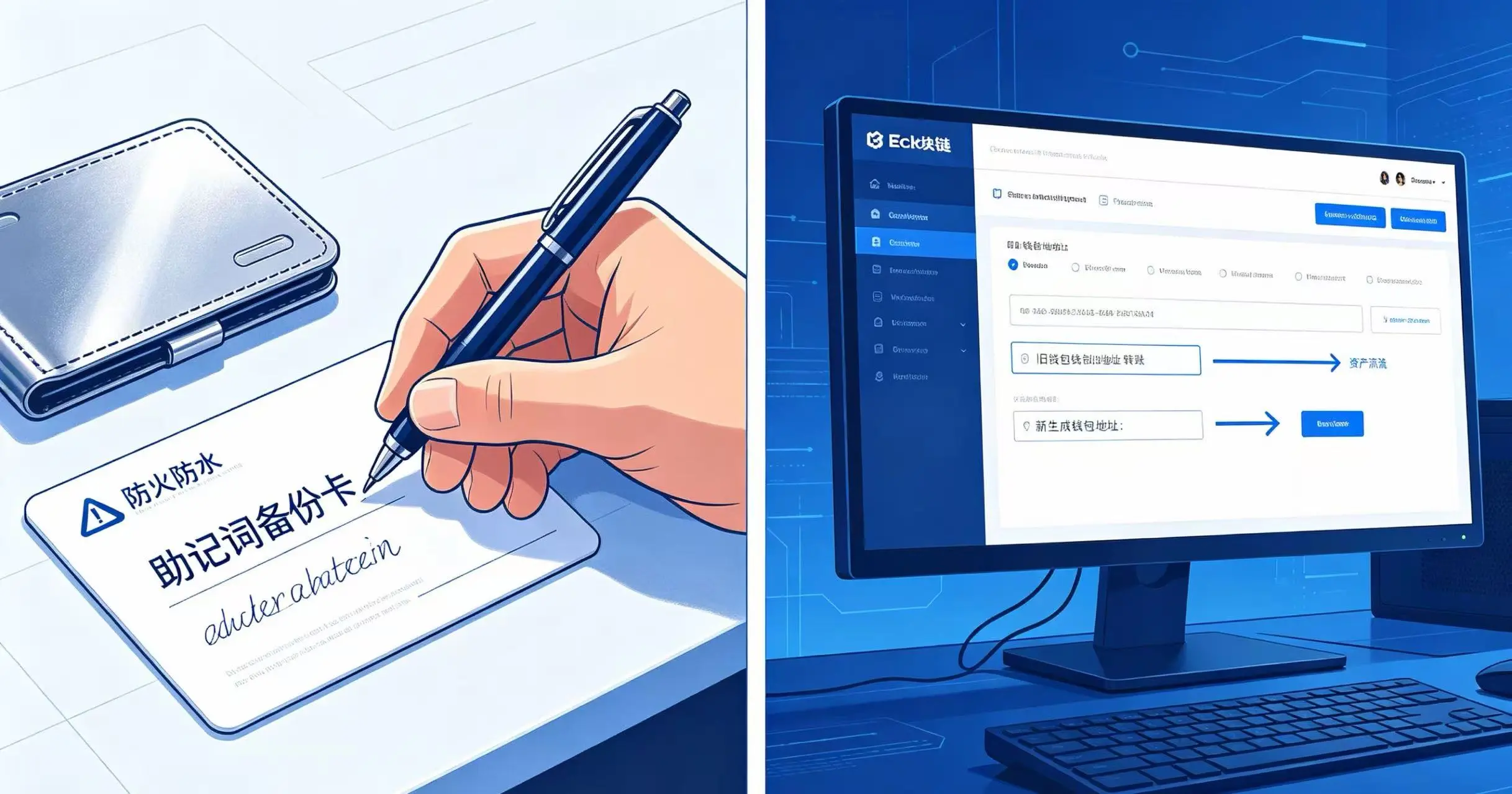 钱包恢复后安全操作示意图