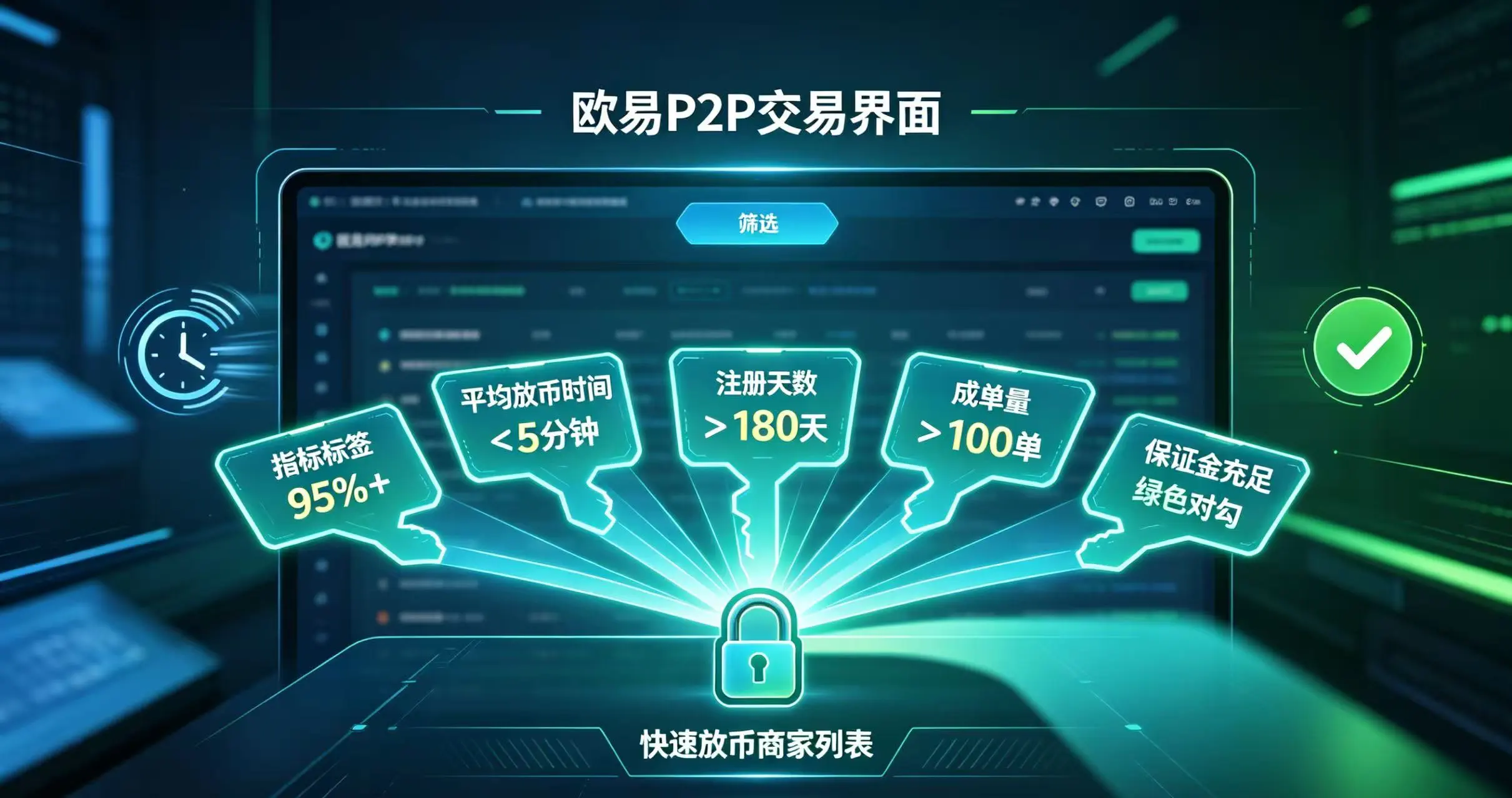 欧易P2P买币怎么筛快速放币的商家？
