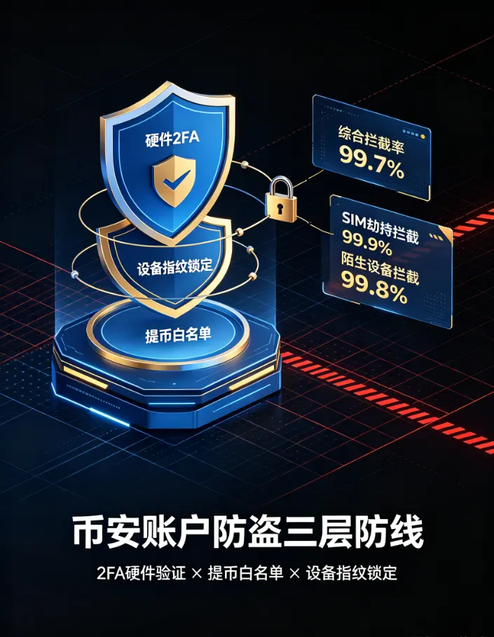 账户防盗三层防线：2FA硬件验证×提币白名单×设备指纹锁定，2026上半年被盗案例复盘与全套防护清单