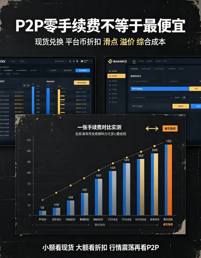 手续费对比实测：在欧亿和比安用哪种方式买U最省钱？