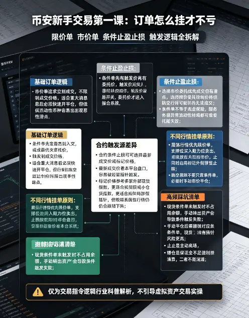 比安新手交易第一课：限价单、市价单、止盈止损，到底怎么挂才不会亏？